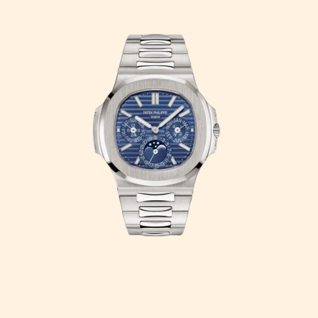 Patek Philippe Nautilus Ref. 5740/1G 40mm White Gold Bracelet Blue Sunburst Dial White Gold Bezel