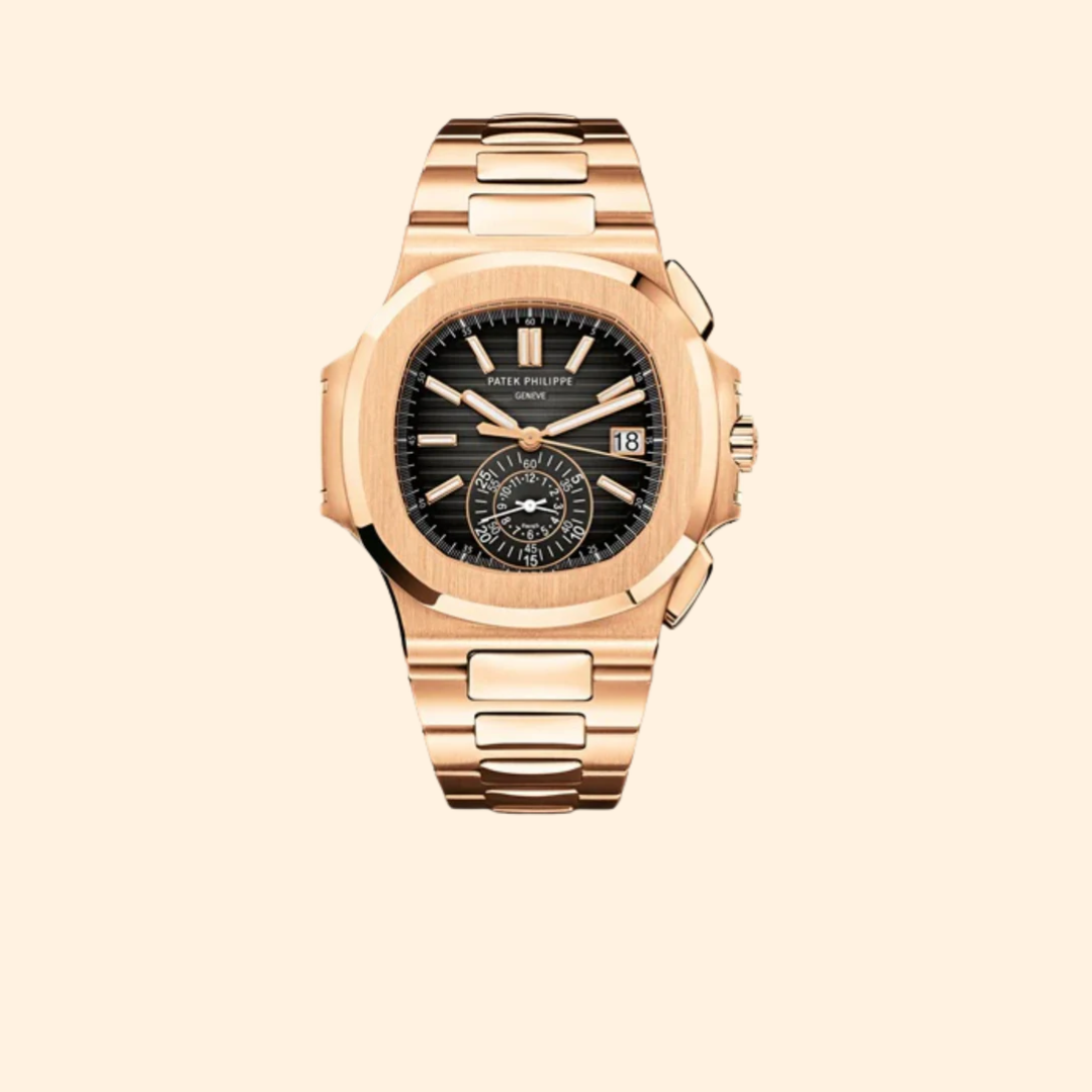 Patek Philippe Nautilus Ref. 5980/1R 40.5mm Rose Gold Bracelet Gradient Black Embossed Dial Rose Gold Bezel