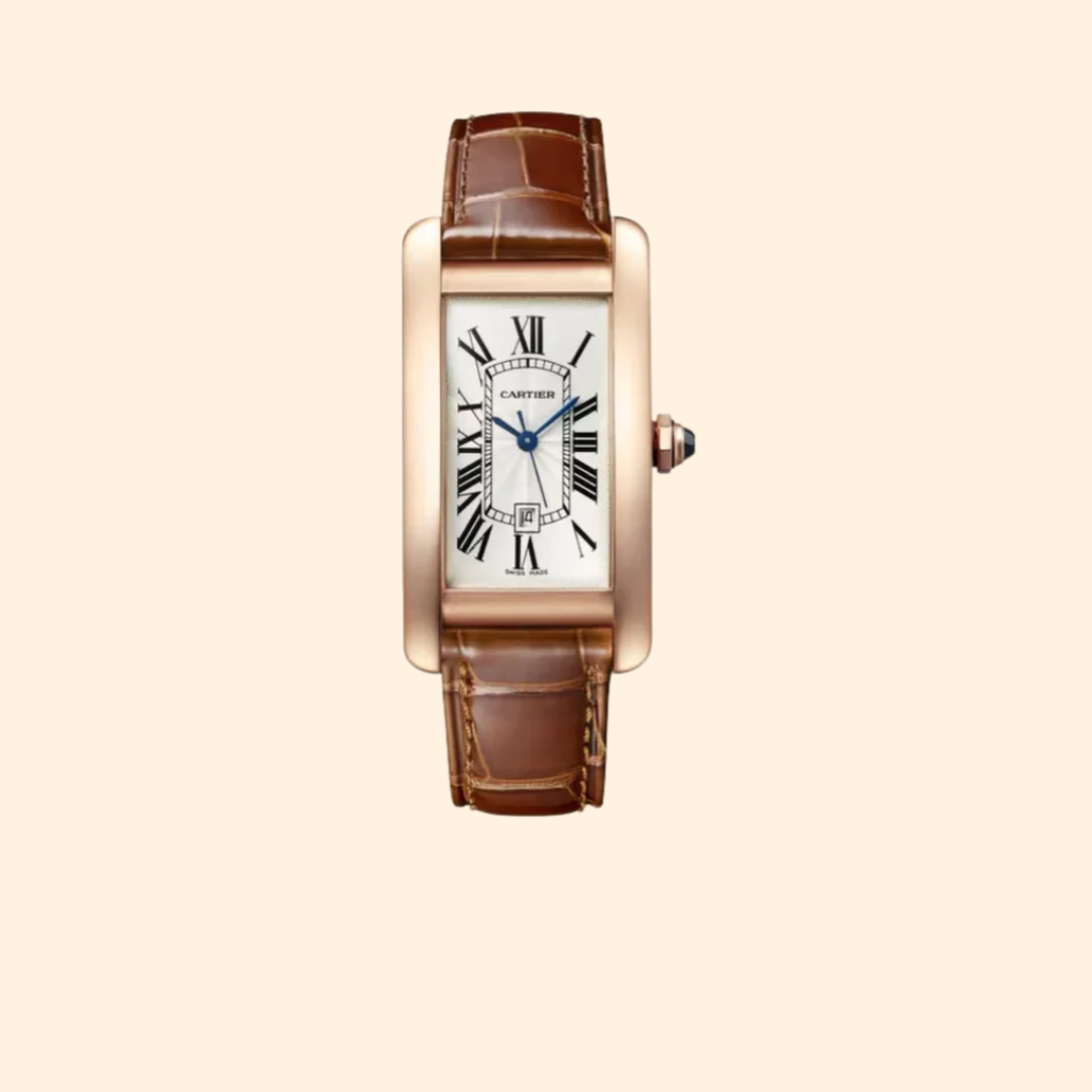 Cartier Tank Américaine 42mm 18K Rose Gold Silver Dial