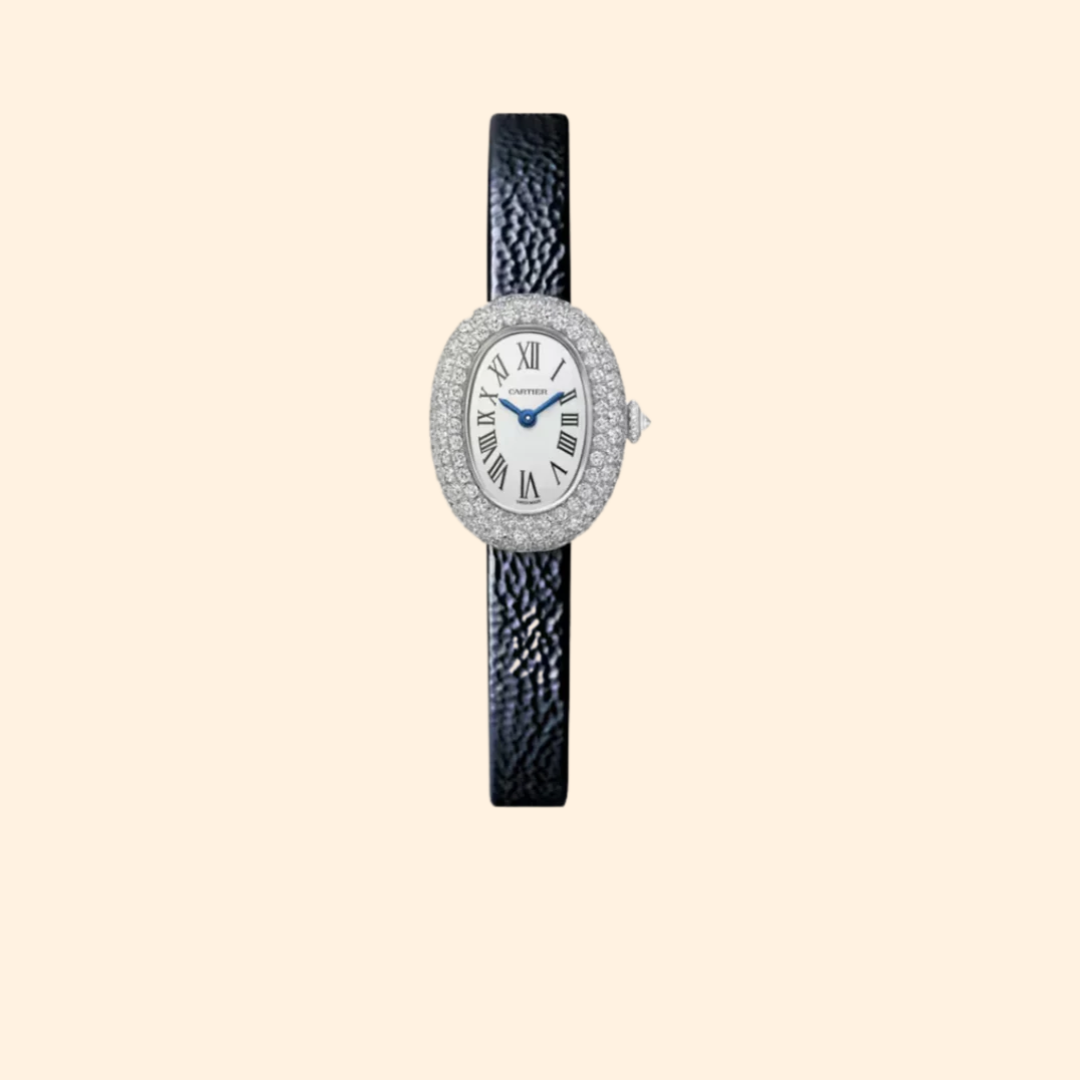 Baignoire de Cartier 25 mm Rhodium 18k White Gold with Silver Dial