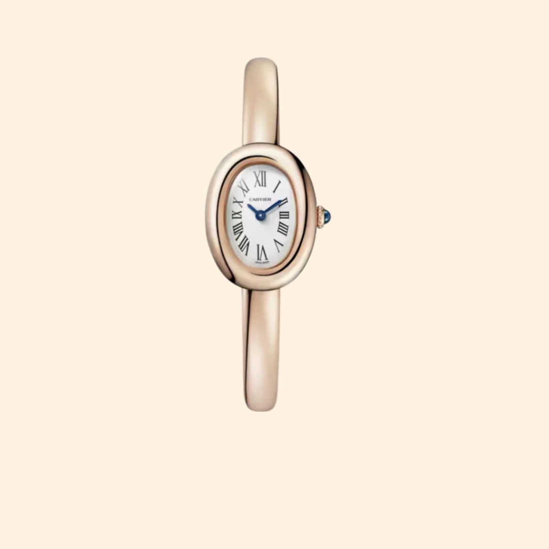 Baignoire de Cartier 25 mm 18k Rose Gold with Silver Dial (Size 15)