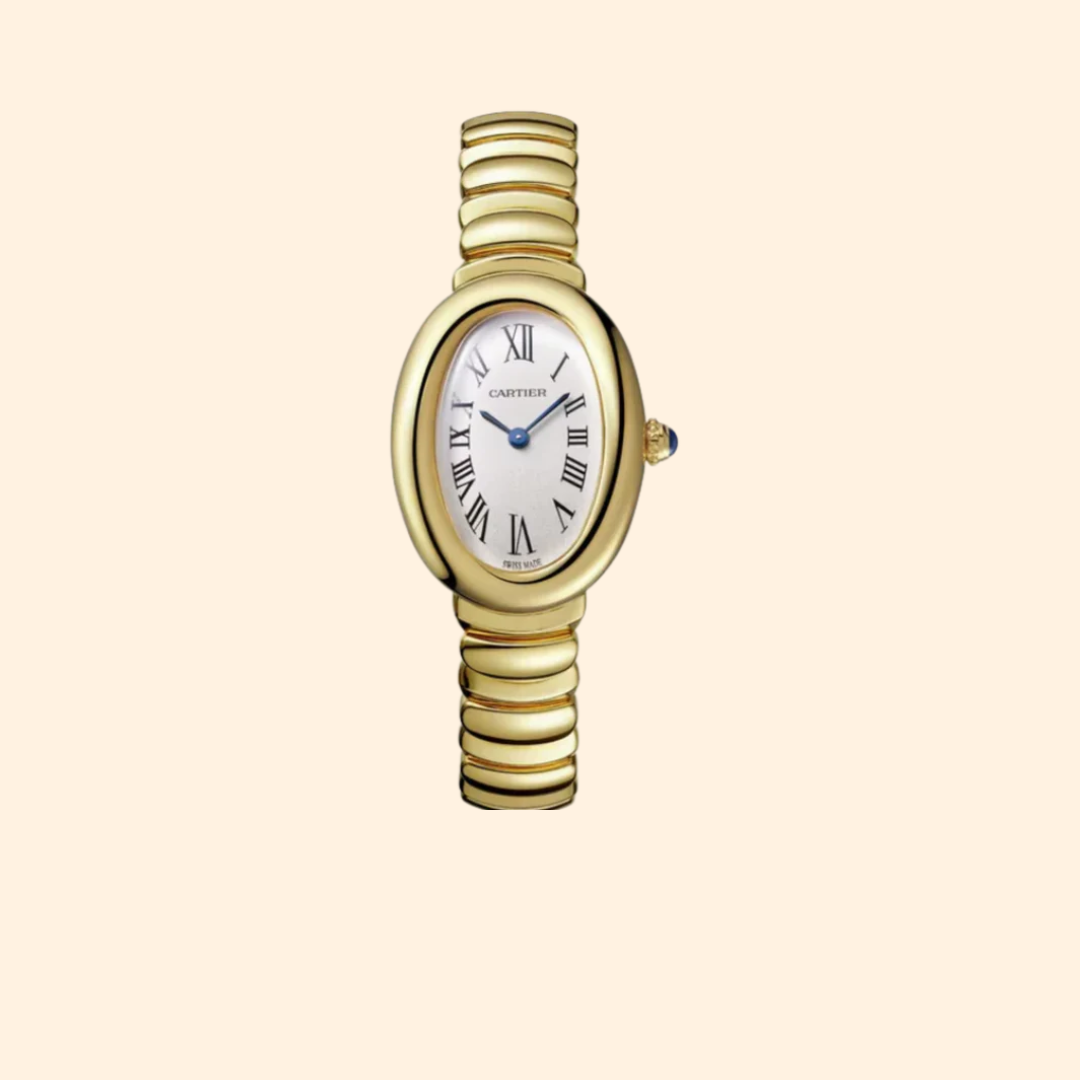 Baignoire de Cartier 31 mm 18k Yellow Gold with Silver Dial