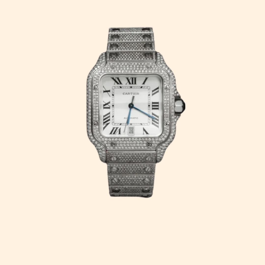 Cartier WSSA0018 Stainless Steel Santos Bustdown White Dial
