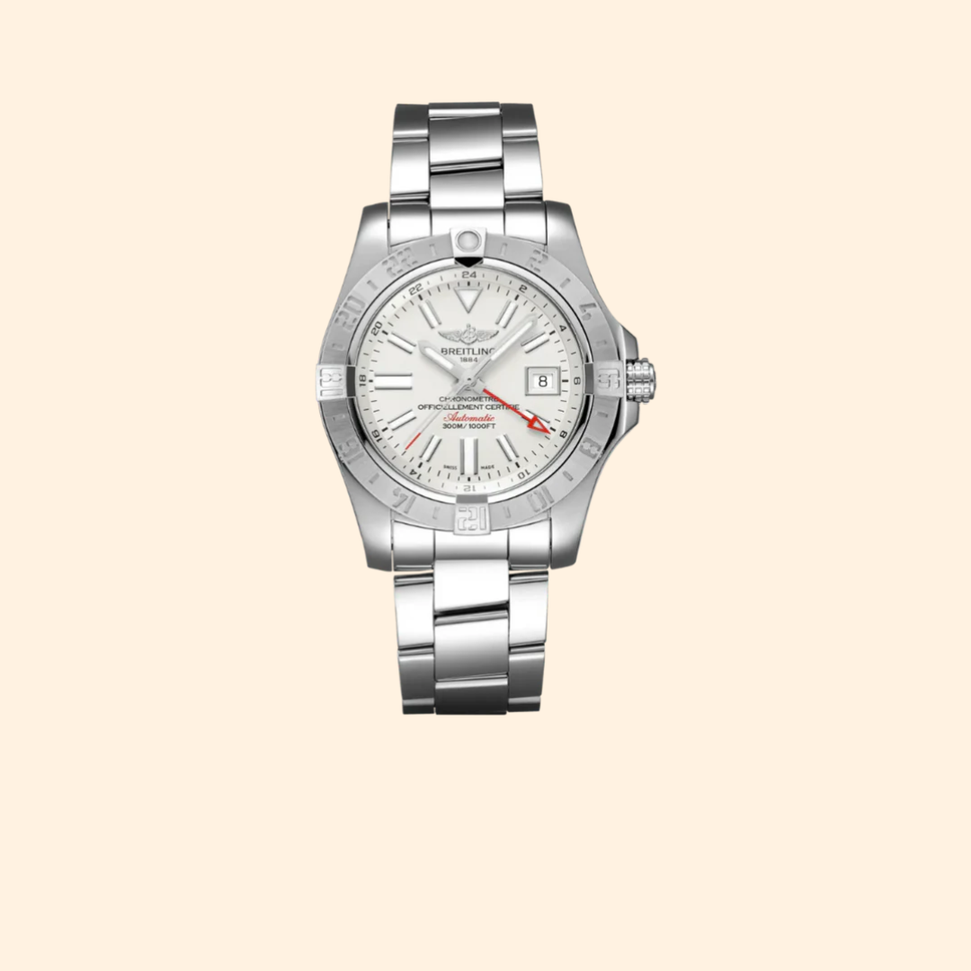 Breitling Avenger II GMT 43 MM Stainless Steel White Dial