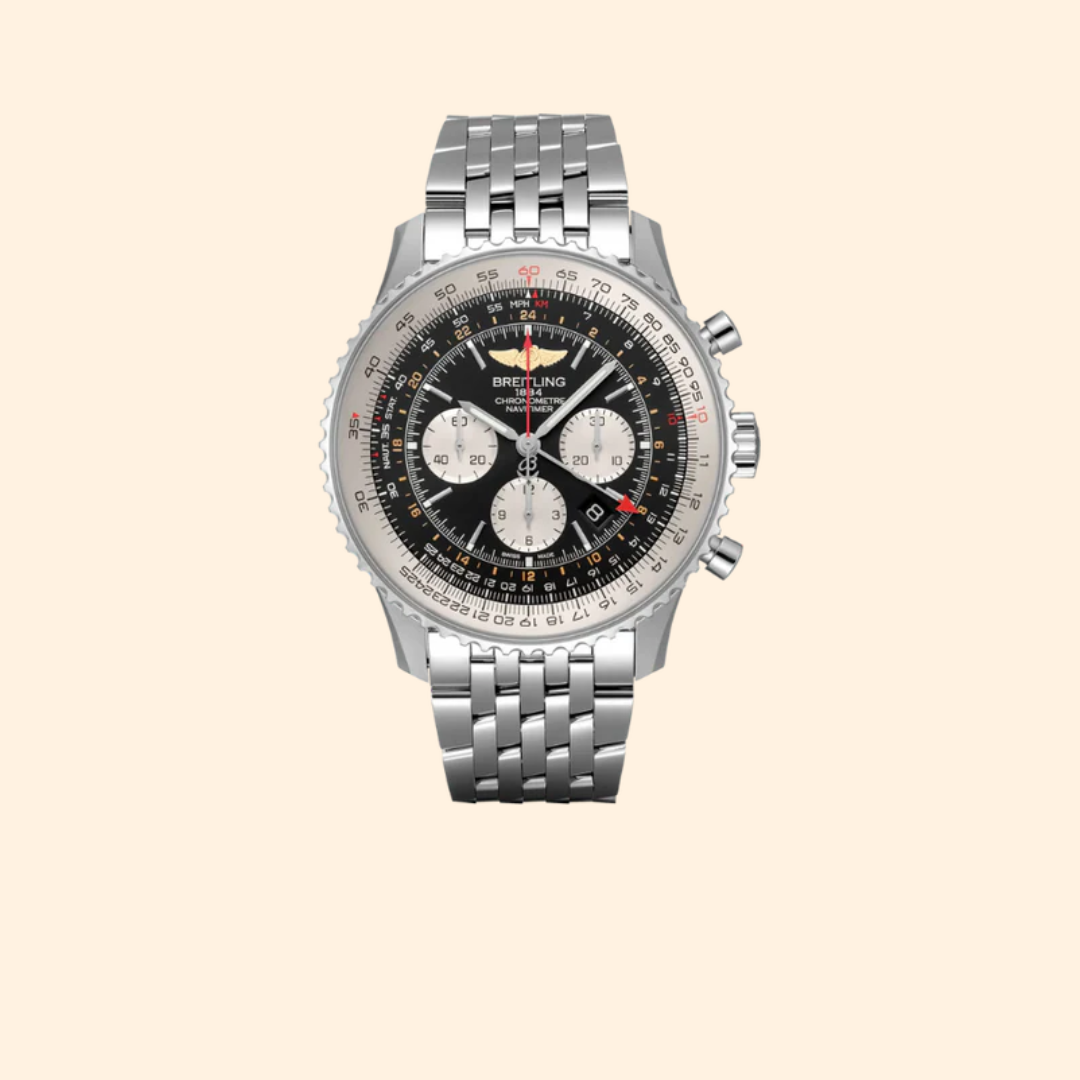 Breitling Navitimer B04 Chronograph GMT 48 mm Stainless Steel with Black Dial