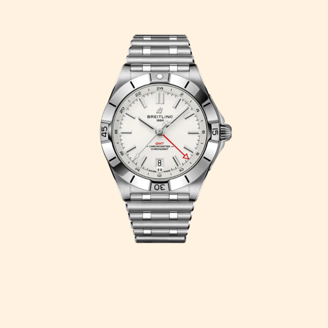 Breitling Chronomat Automatic GMT 40 mm Stainless Steel with White Dial