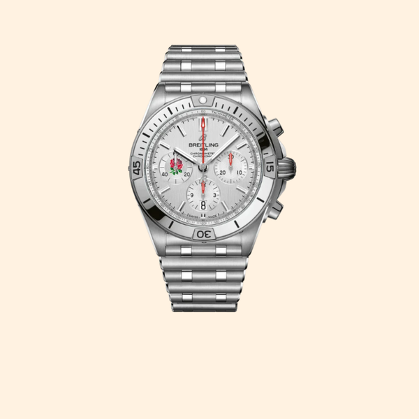 Breitling Chronomat B01 Six Nations England 42 mm Stainless Steel with White Dial