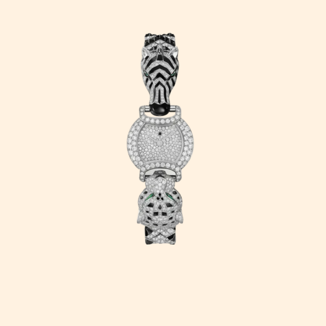 Indomptables de Cartier Zebra Motif 22 mm Rhodiumized 18k White Gold with White Gold Dial