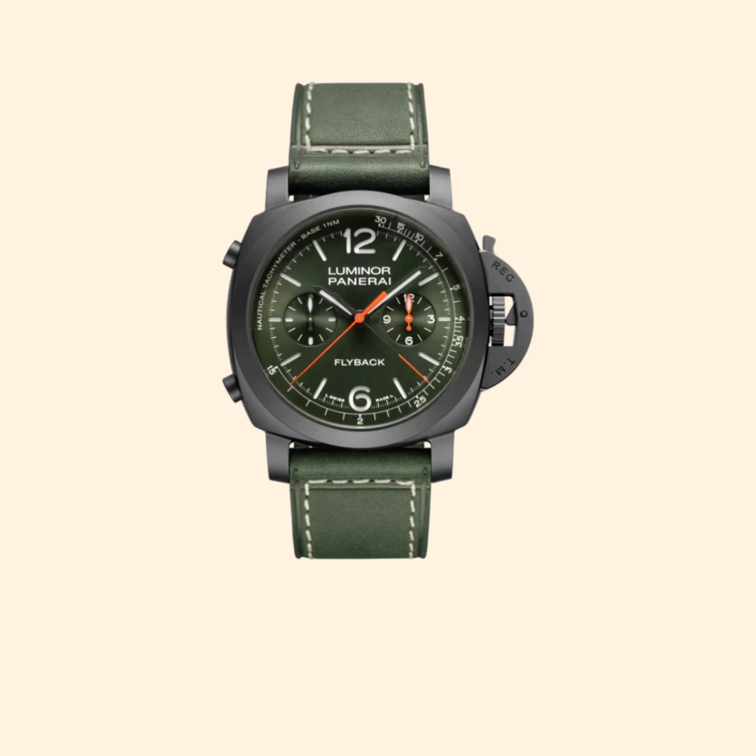 Panerai Luminor Chrono Flyback PAM01498 44 mm Ceramic with Green Dial