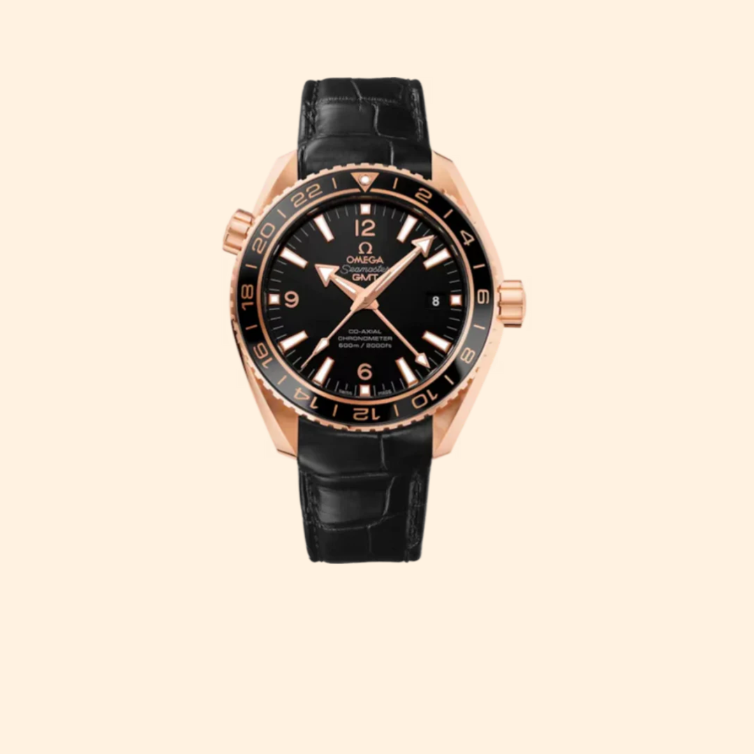 Omega Seamaster Planet Ocean 600M GMT 45 mm Red Gold with Black Dial