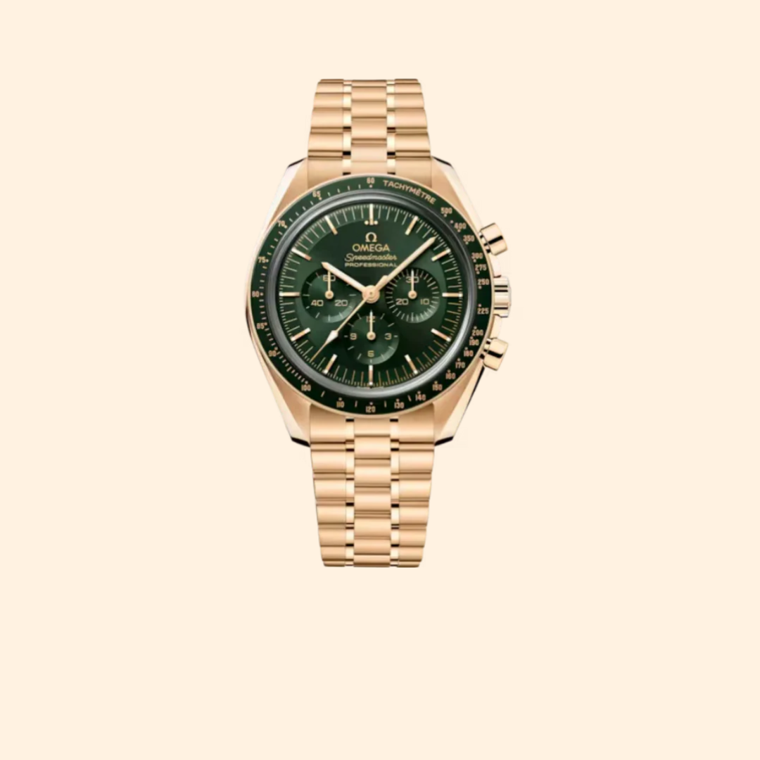 Omega Speedmaster Moonwatch Professional 42 mm Moonshine Gold with Green Dial