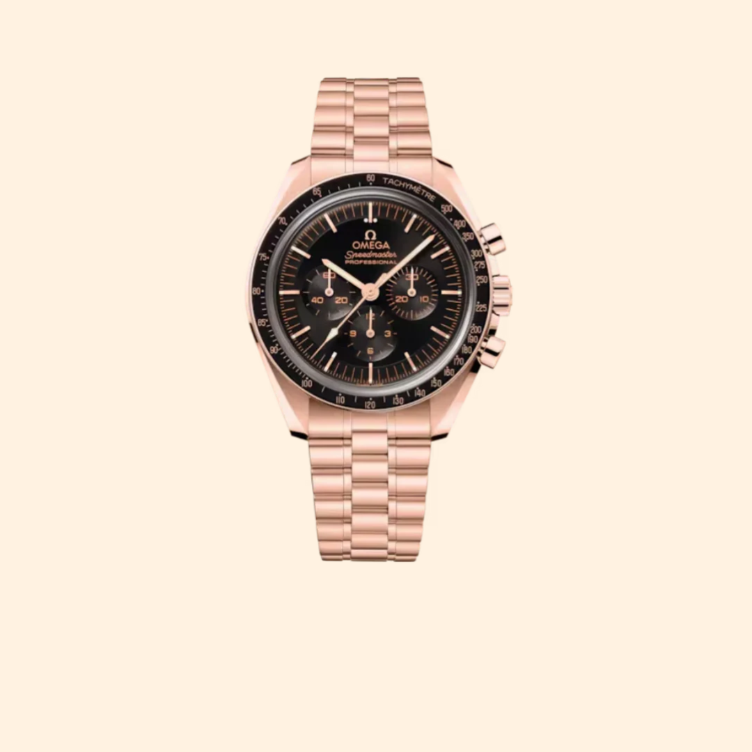 Omega Speedmaster Moonwatch Professional 42 mm Sedna Gold with Black Dial