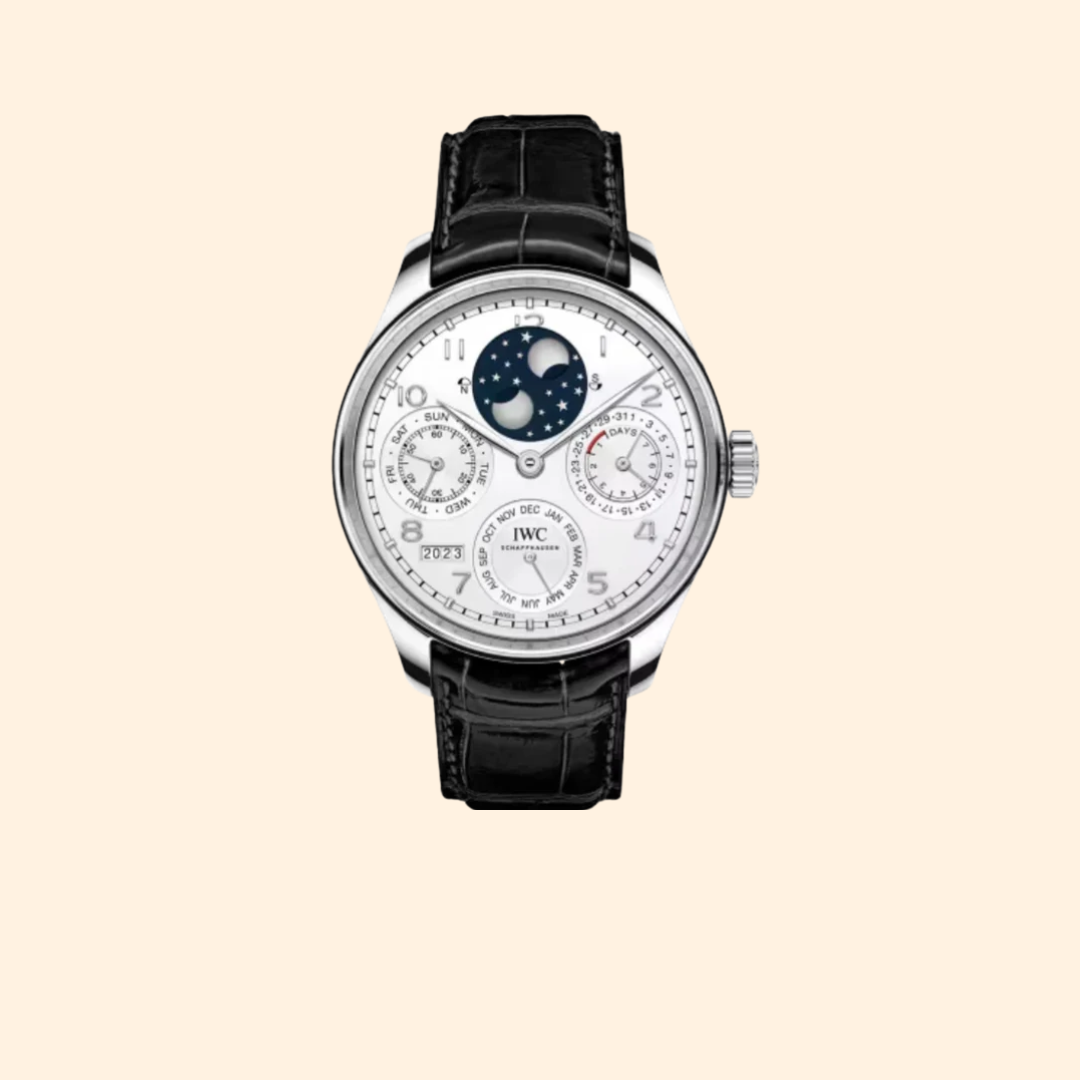 IWC Portugieser Perpetual Calendar 44 mm Platinum White Dial