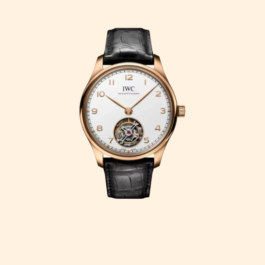 IWC Portugieser Hand-Wound Tourbillon 42 mm Armor Gold White Dial