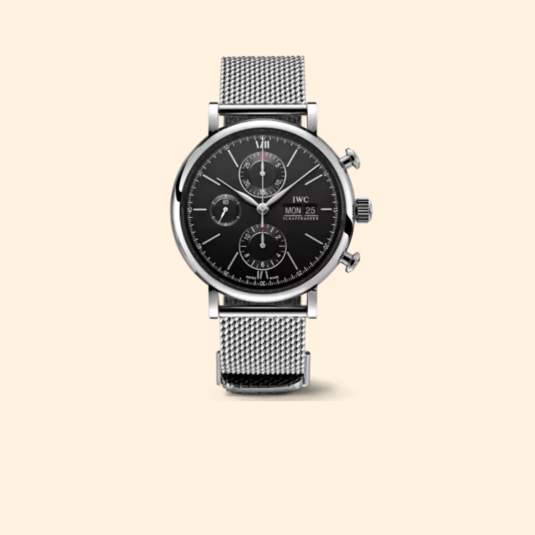 IWC Portofino Chronograph 42 mm Stainless Steel Black Dial