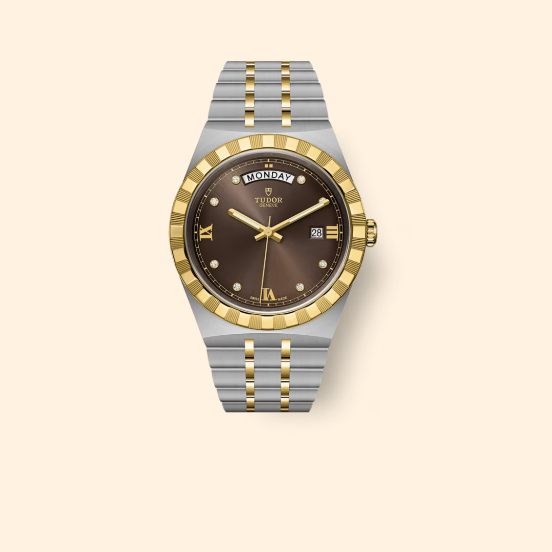 Tudor Royal M28603-0008 41mm Steel and Yellow Gold Diamond-Set Dial