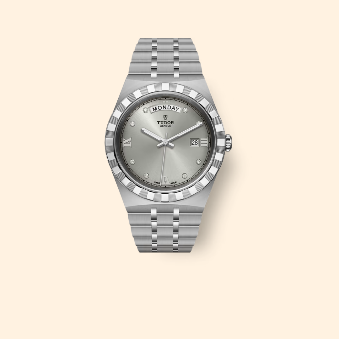 Tudor Royal M28600-0002 41mm Steel Diamond-set Silver Dial