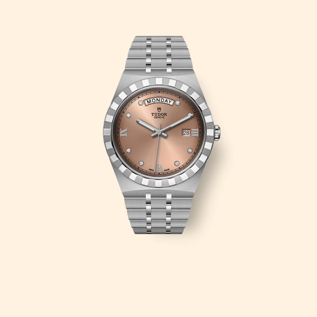 Tudor Royal M28600-0011 41mm Steel Salmon Diamond-Set Dial
