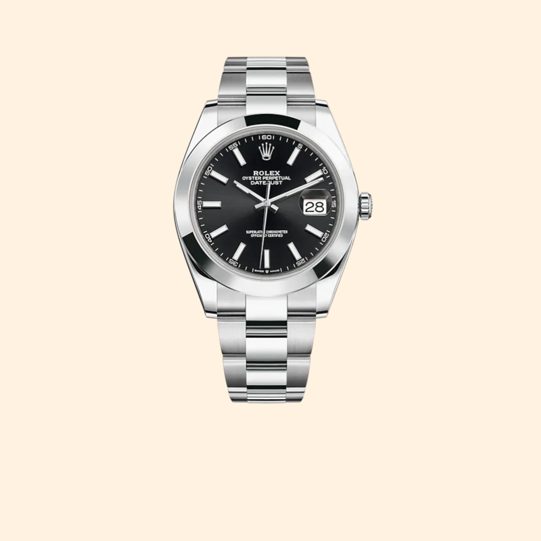 Rolex Datejust Ref. 126300 – Black Dial on Oyster with Smooth Bezel