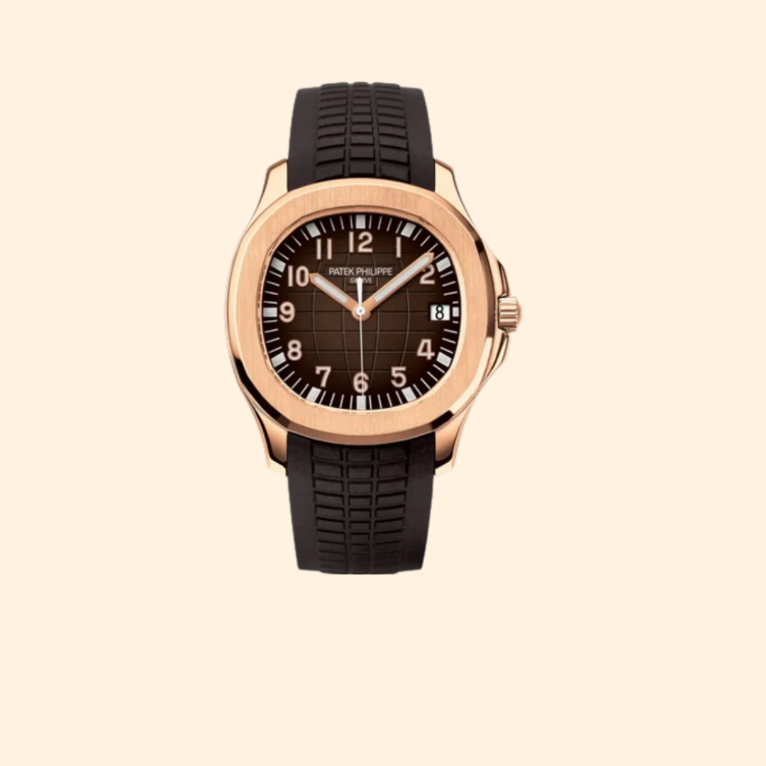 Patek Philippe Aquanaut Ref. 5167R-001 – 40.8mm Rose Gold with Chocolate Brown Embossed Dial on Brown Tropical Strap
