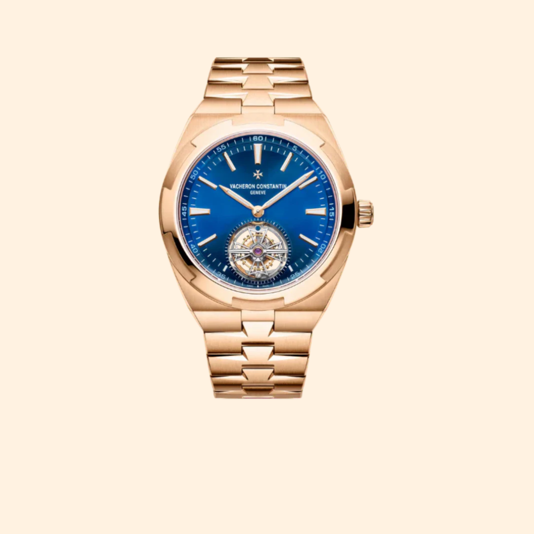 Vacheron Constantin Overseas Tourbillon 42 mm Pink Gold with Blue Brass Dial