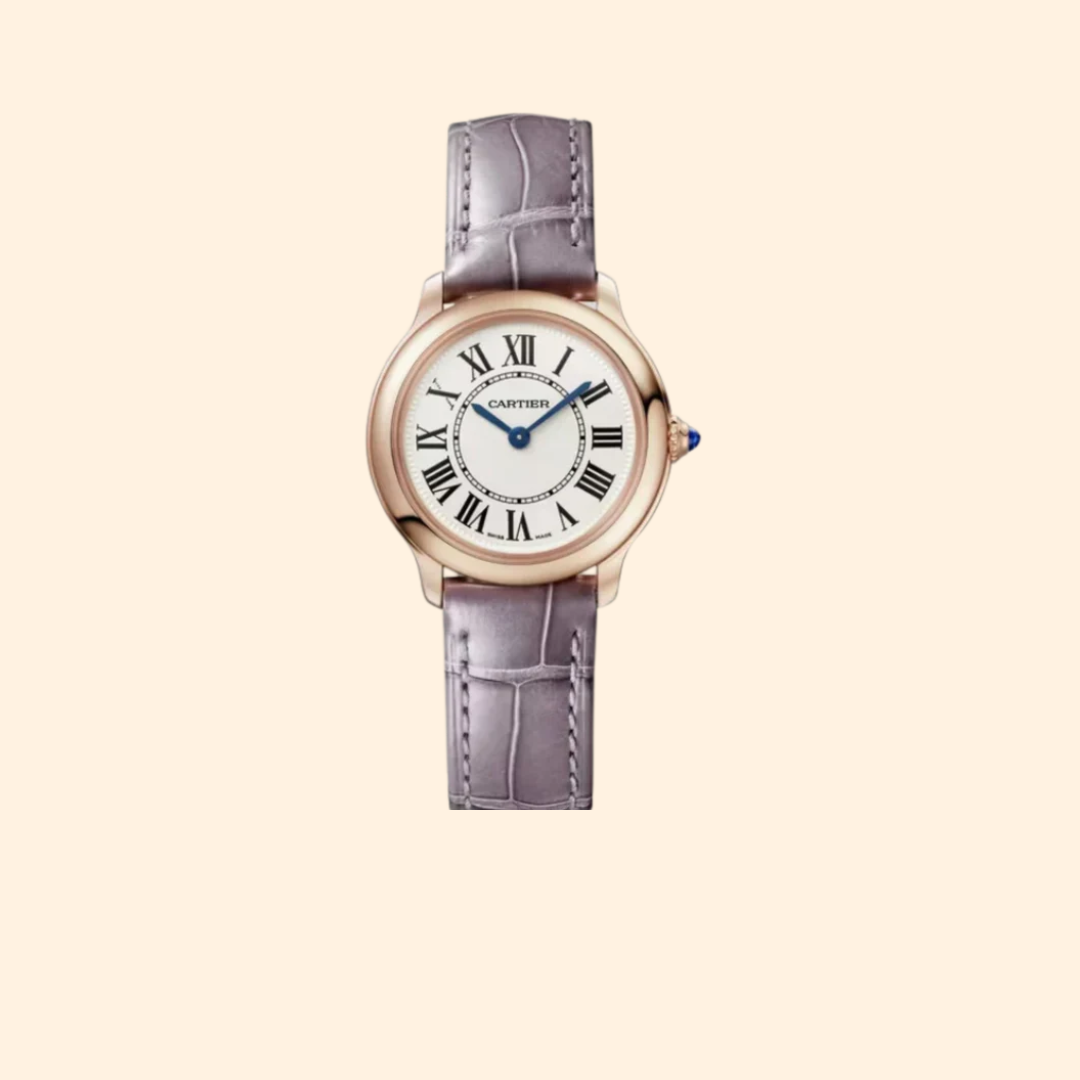 Cartier Ronde Louis de Cartier Ref. WRRNR0004 – 29mm 18K Rose Gold with Sandblasted Beige Dial on Taupe Alligator Strap