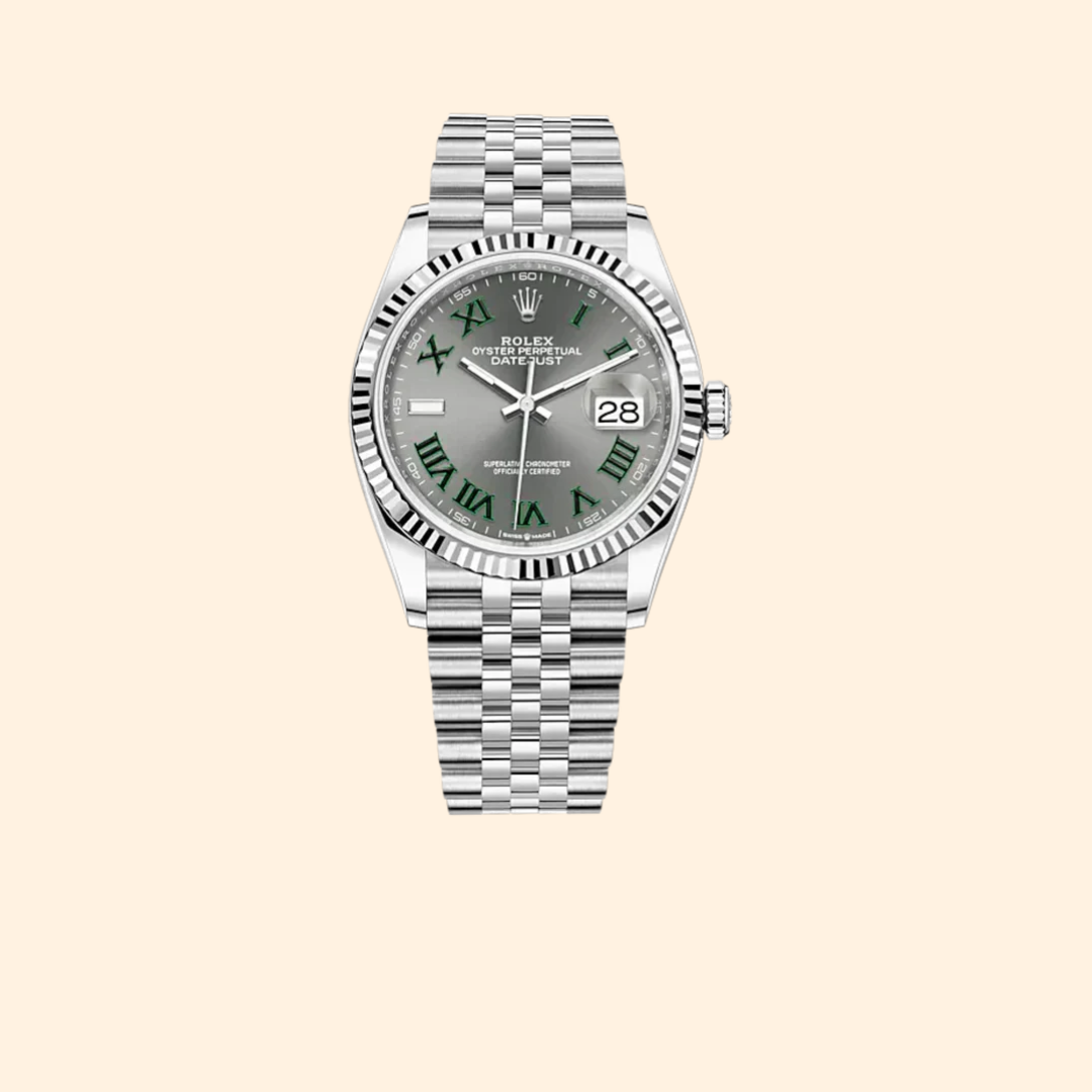 Rolex Datejust 36 Ref. 126234 – Oystersteel & White Gold Wimbledon Dial on Jubilee
