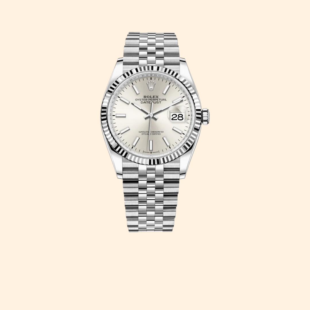 Rolex Datejust 36 Ref. 126234 – Oystersteel & White Gold Silver Dial Fluted Bezel on Jubilee