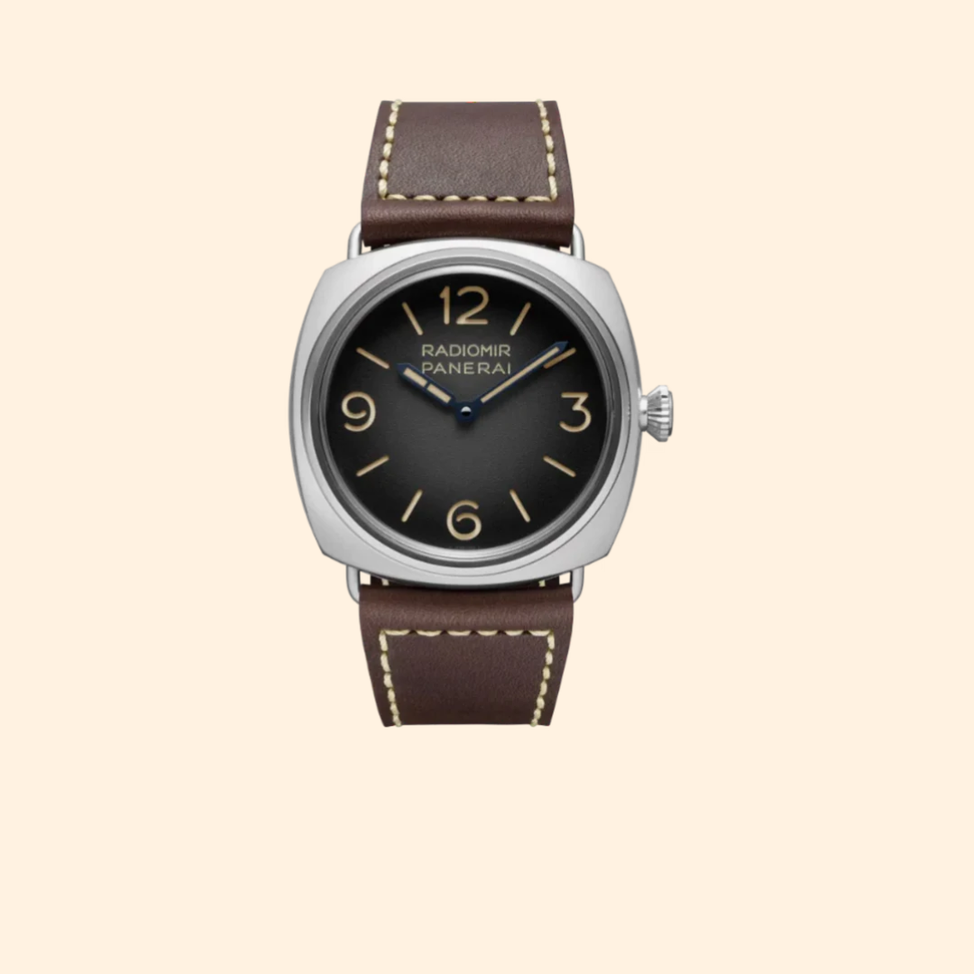 Panerai Radiomir Tre Giorni PAM01334 – 45mm Stainless Steel with Shaded Black Dial on Brown Leather Strap