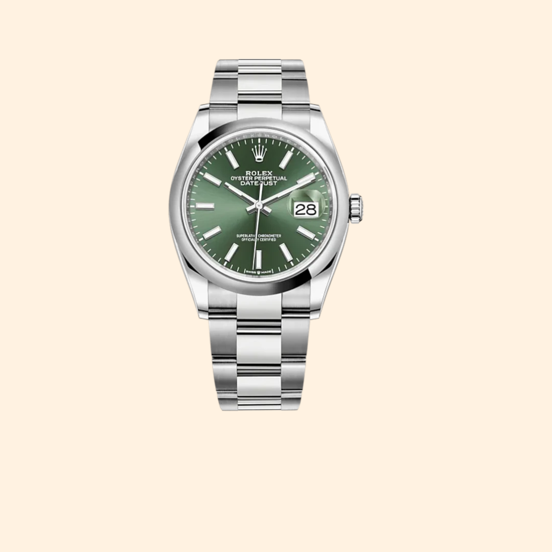 Rolex Datejust 36 Ref. 126200 – Oystersteel Mint Green Dial with Smooth Bezel on Oyster Bracelet