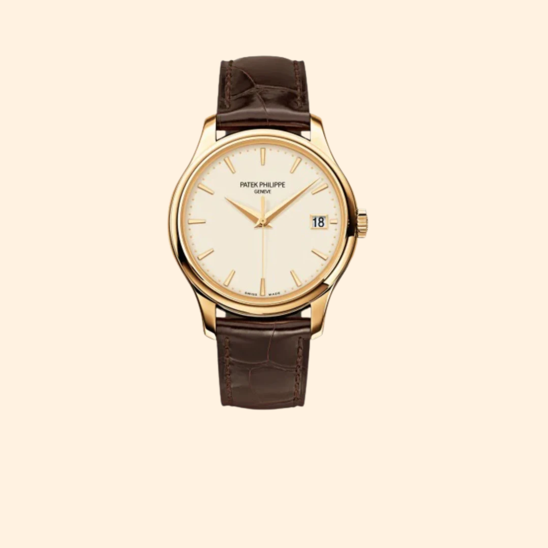 Patek Philippe Calatrava Ref. 5227J – 39mm Yellow Gold with Ivory Lacquered Dial on Chocolate Brown Alligator Strap