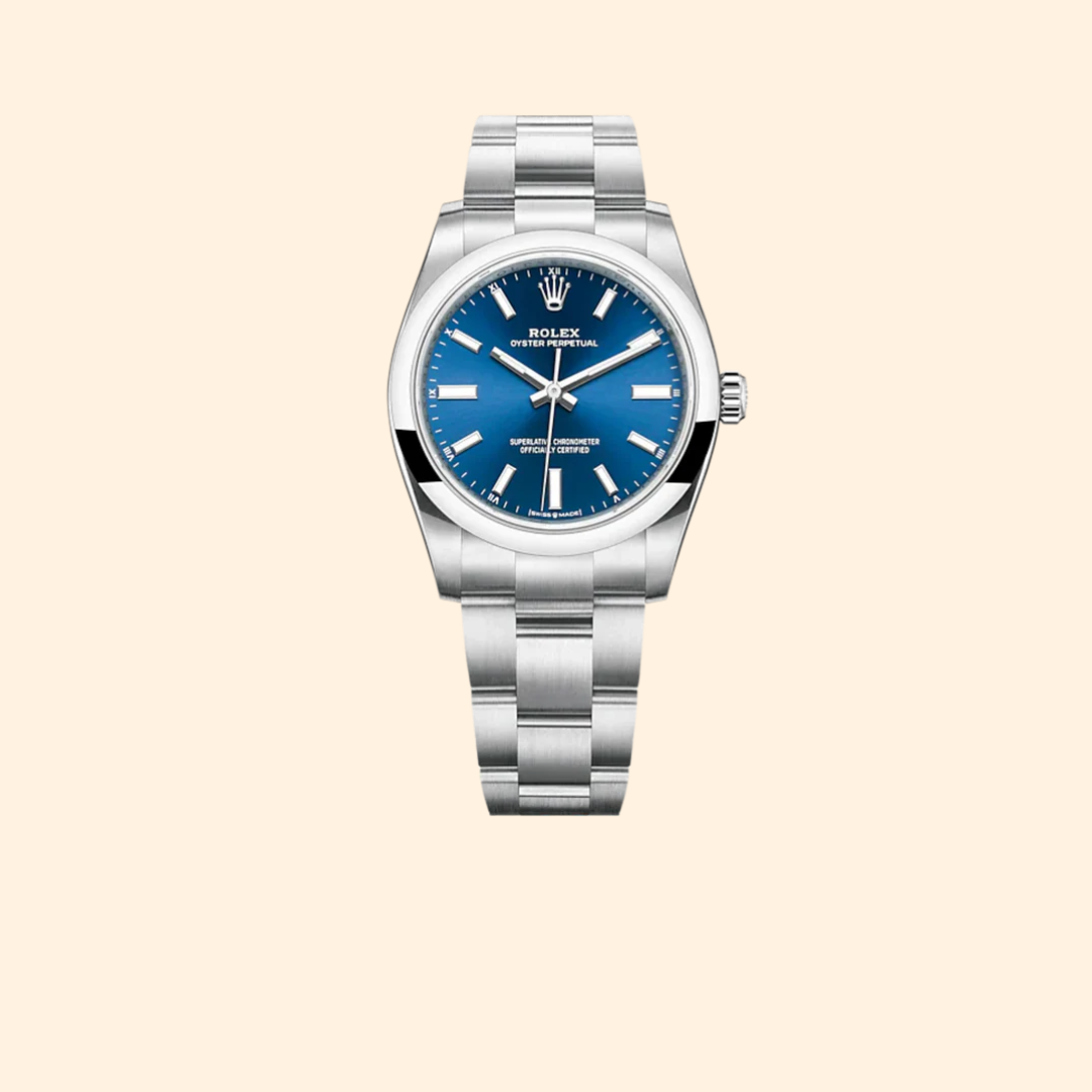 Rolex Oyster Perpetual 34 Ref. 124200 34 mm Oystersteel with Blue Dial