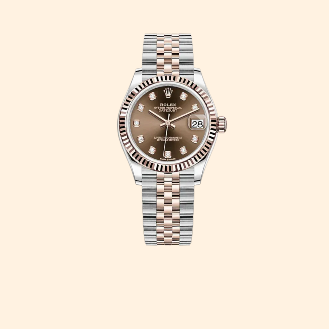 Rolex Datejust 31 Ref. 278271 31 mm Oystersteel & Everose Gold with Chocolate Diamond-Set Dial
