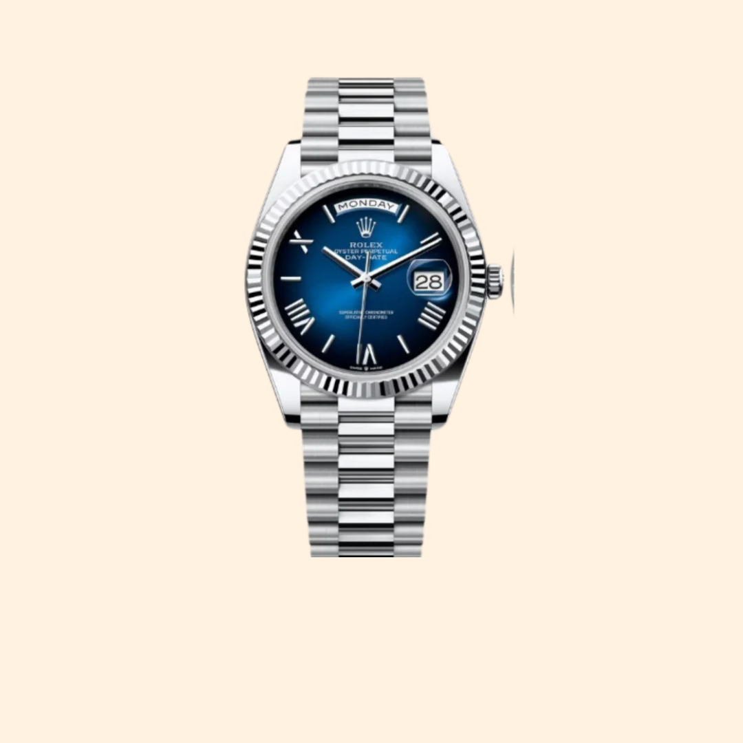 Rolex Day-Date Ref. 228236 40 mm Platinum with Ombré Blue Dial