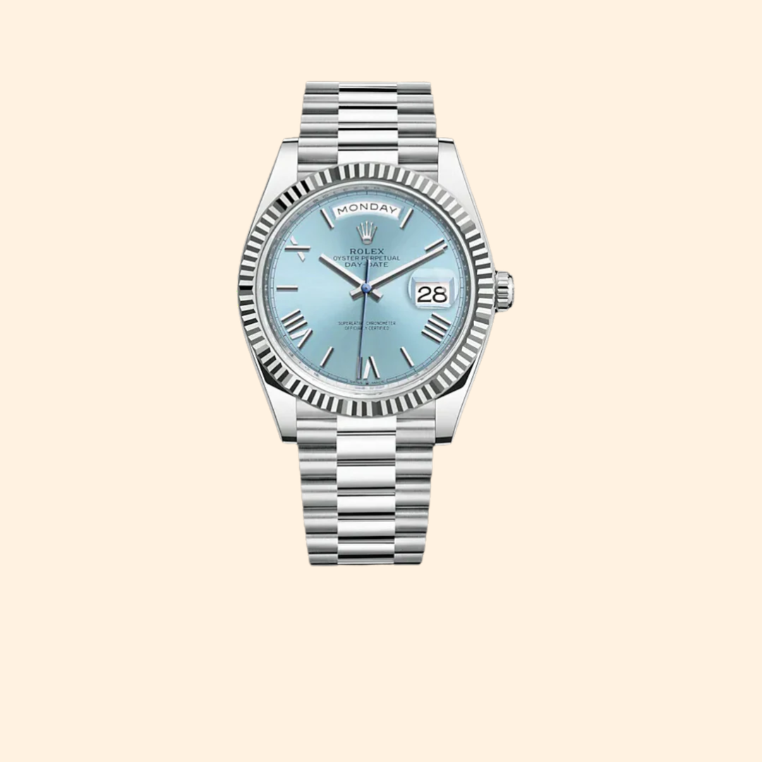 Rolex Day-Date Ref. 228236 40 mm Platinum with Ice-Blue Dial
