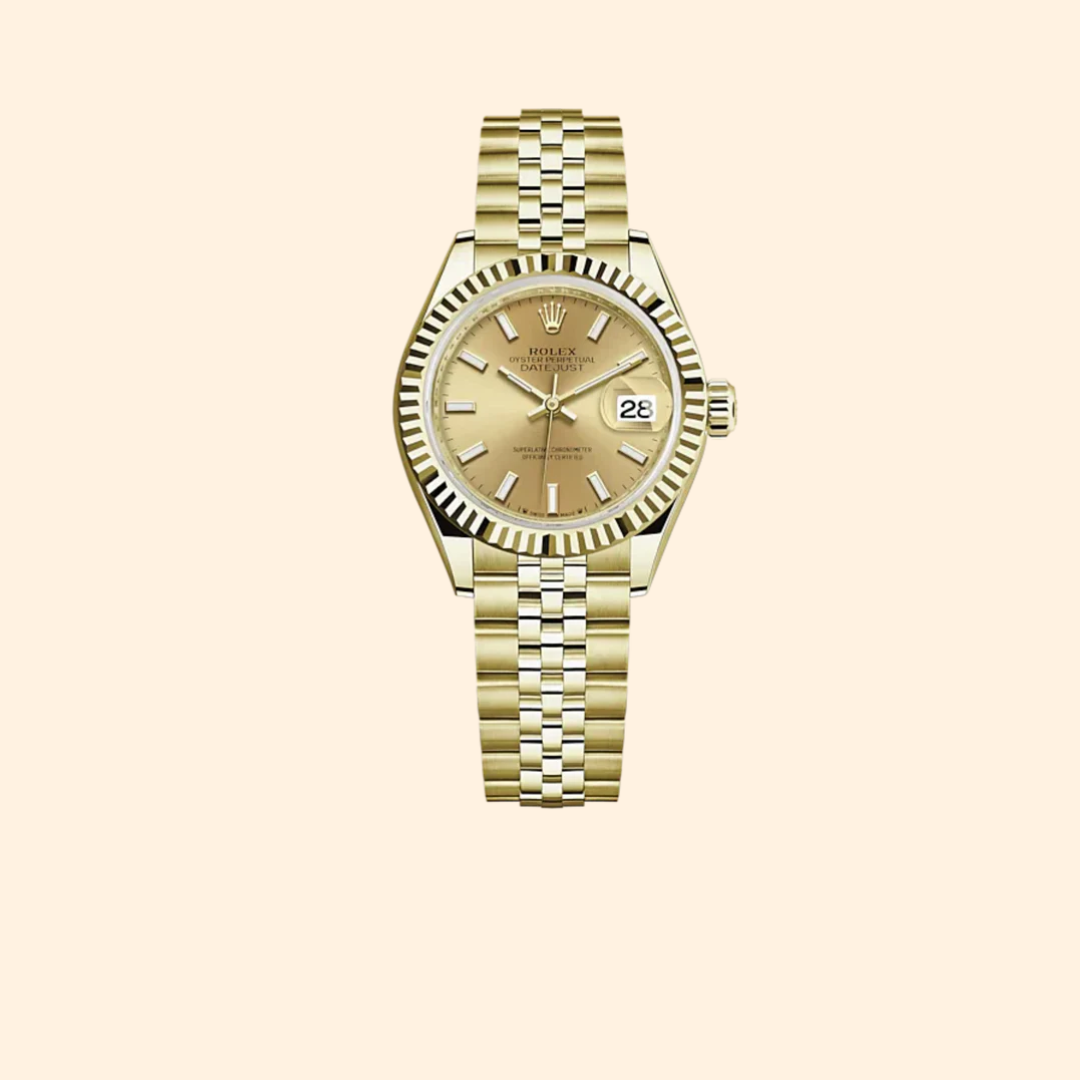 Rolex Lady-Datejust 279178 28 mm 18k Yellow Gold with Champagne Dial