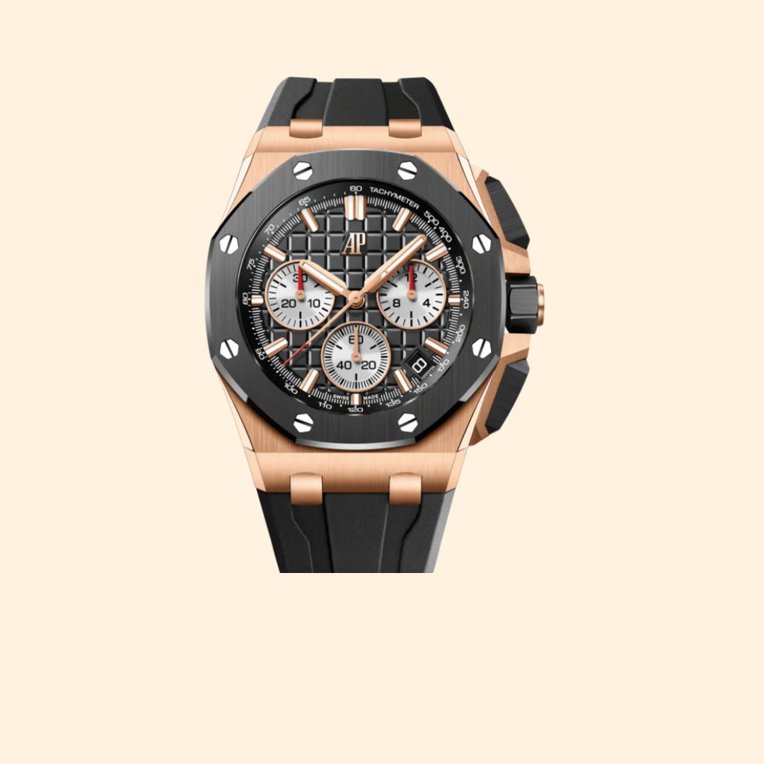 Audemars Piguet Royal Oak Offshore Ref. 26420RO.OO.A002CA.01 43 mm Rose Gold with Black Dial and White Subdials