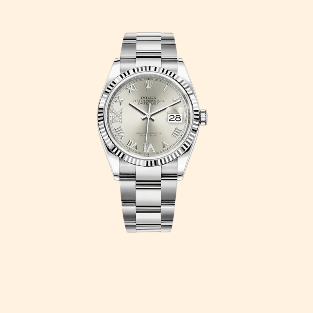 Rolex Lady-Datejust 279175 28 mm 18k Everose Gold with White Mother-of-Pearl Diamond-Set Dial