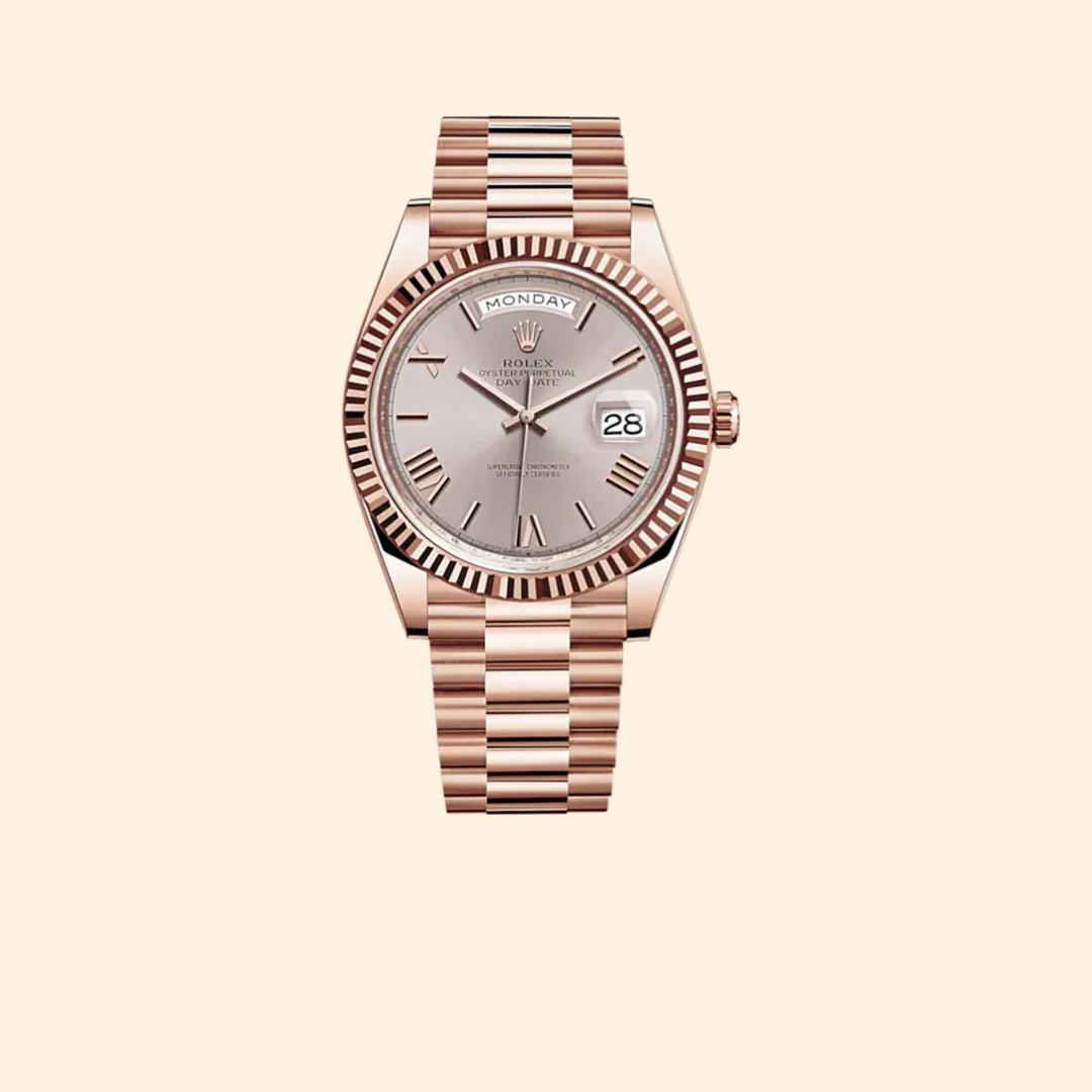 Rolex Day-Date Ref. 228235 40 mm 18k Everose Gold with Sundust Dial
