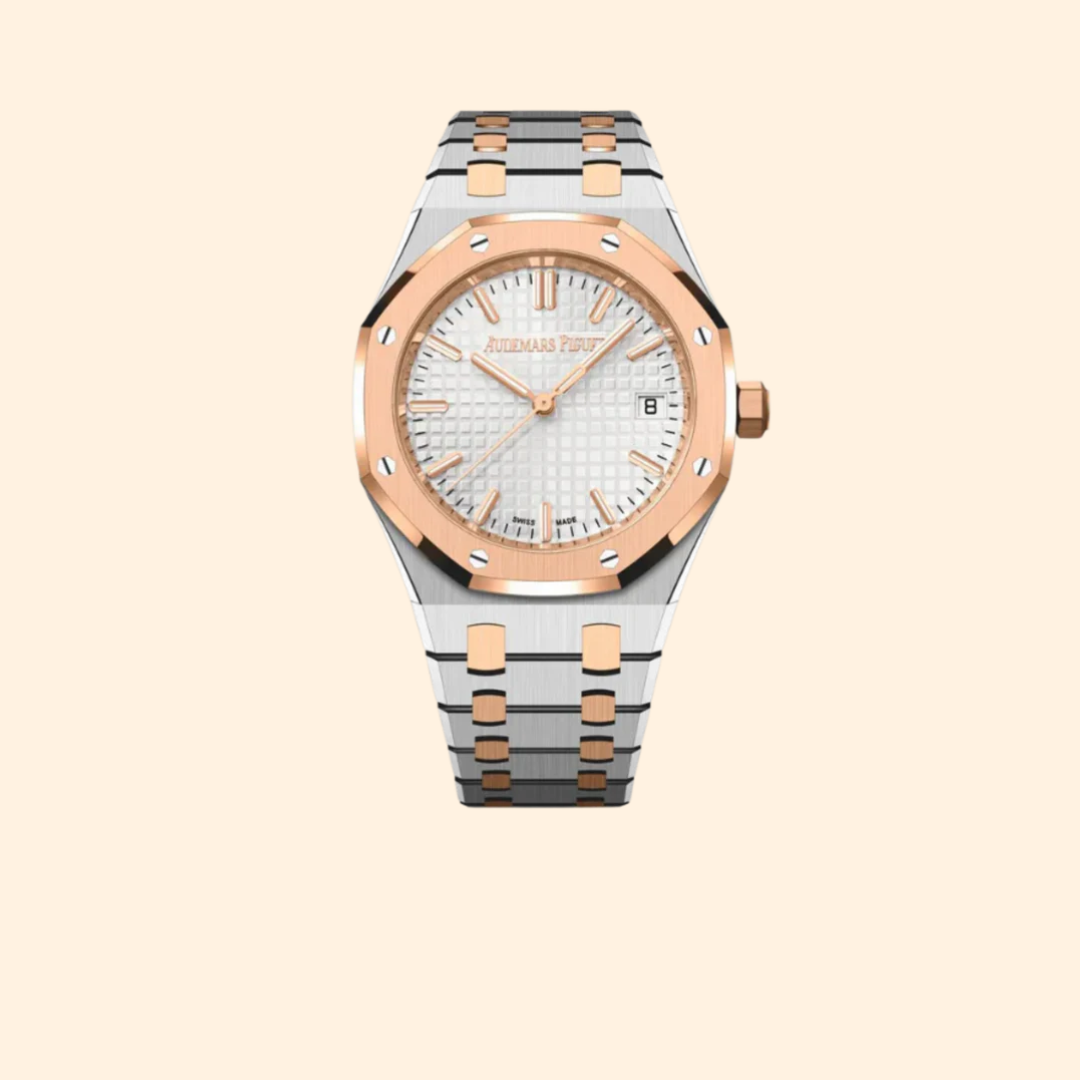 Audemars Piguet Royal Oak Ref. 77450SR.OO.1361SR.01 34 mm Two-Tone SS/RG White Dial (50th Anniversary)