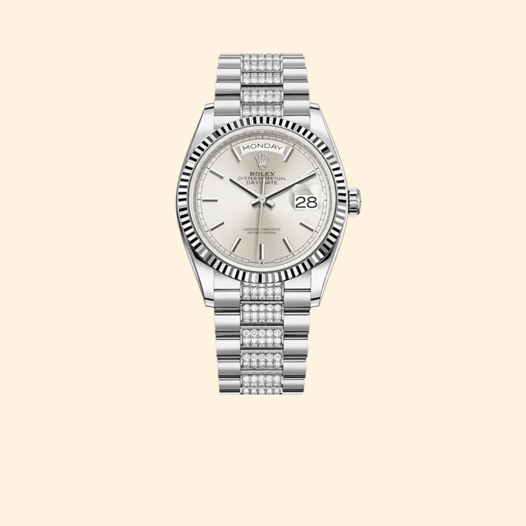 Rolex Day-Date 36 Ref. 128239 36 mm White Gold with Silver Dial