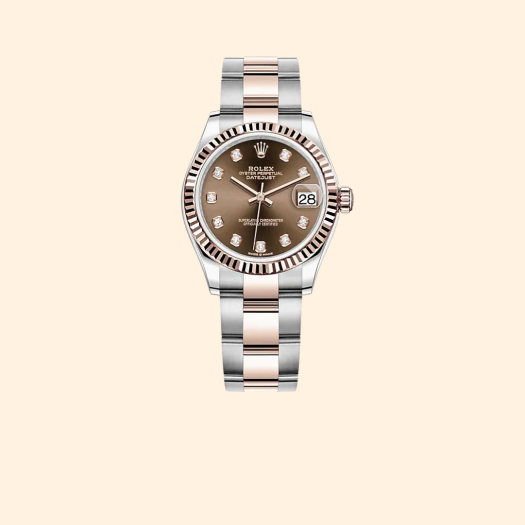 Rolex Datejust 31 Ref. 278271 31 mm Oystersteel & Everose Gold with Chocolate Diamond-Set Dial