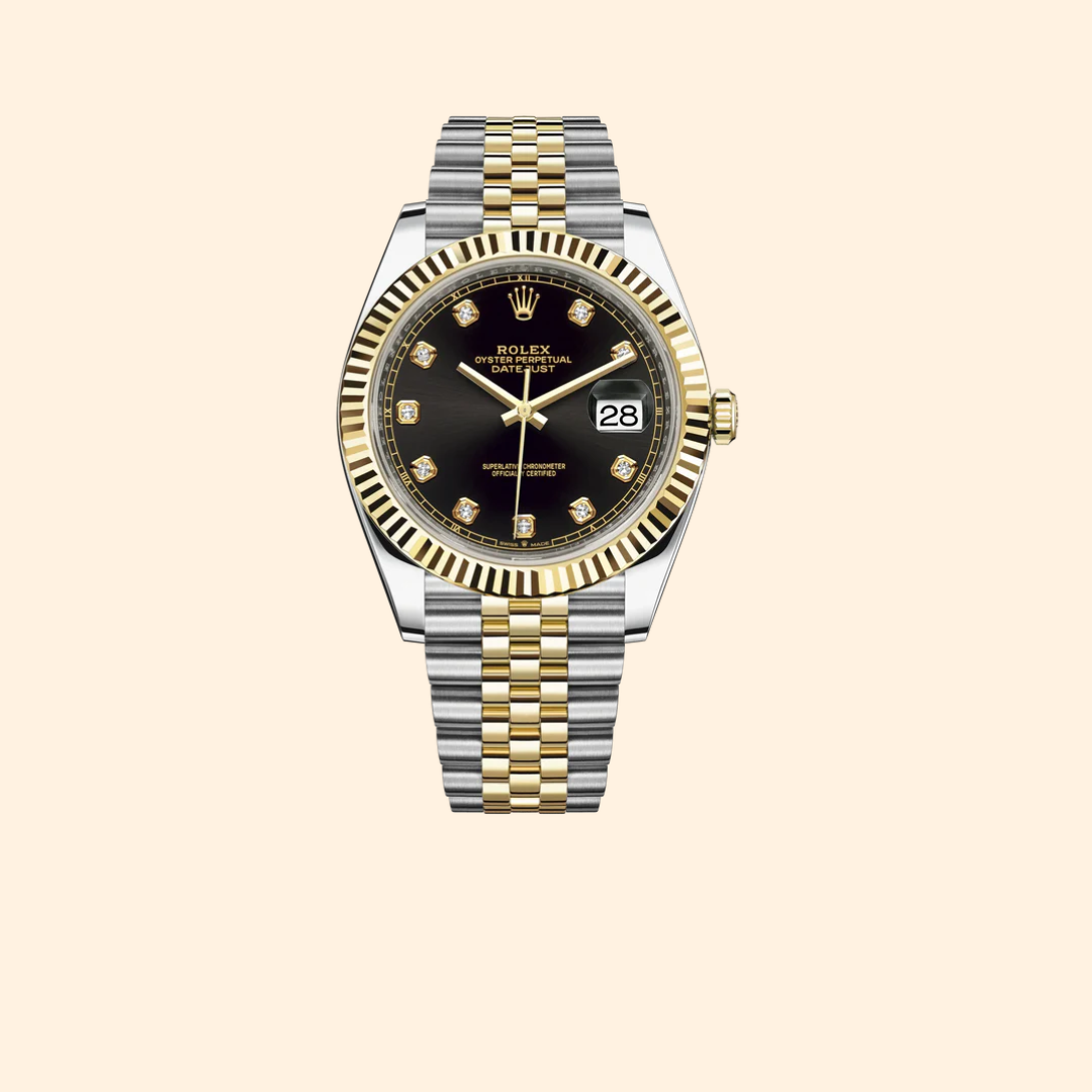 Rolex Datejust Ref. 126333 – 41MM Oystersteel & Yellow Gold, Bright Black Diamond Dial on Jubilee