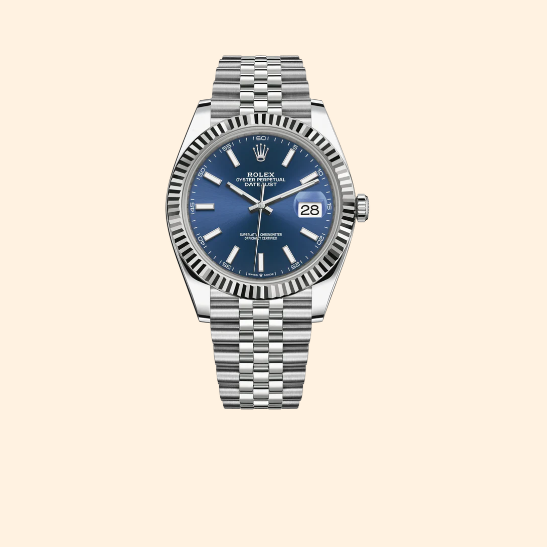 Rolex Datejust Ref. 126334 – 41MM Oystersteel & White Gold, Blue Stick Dial on Jubilee