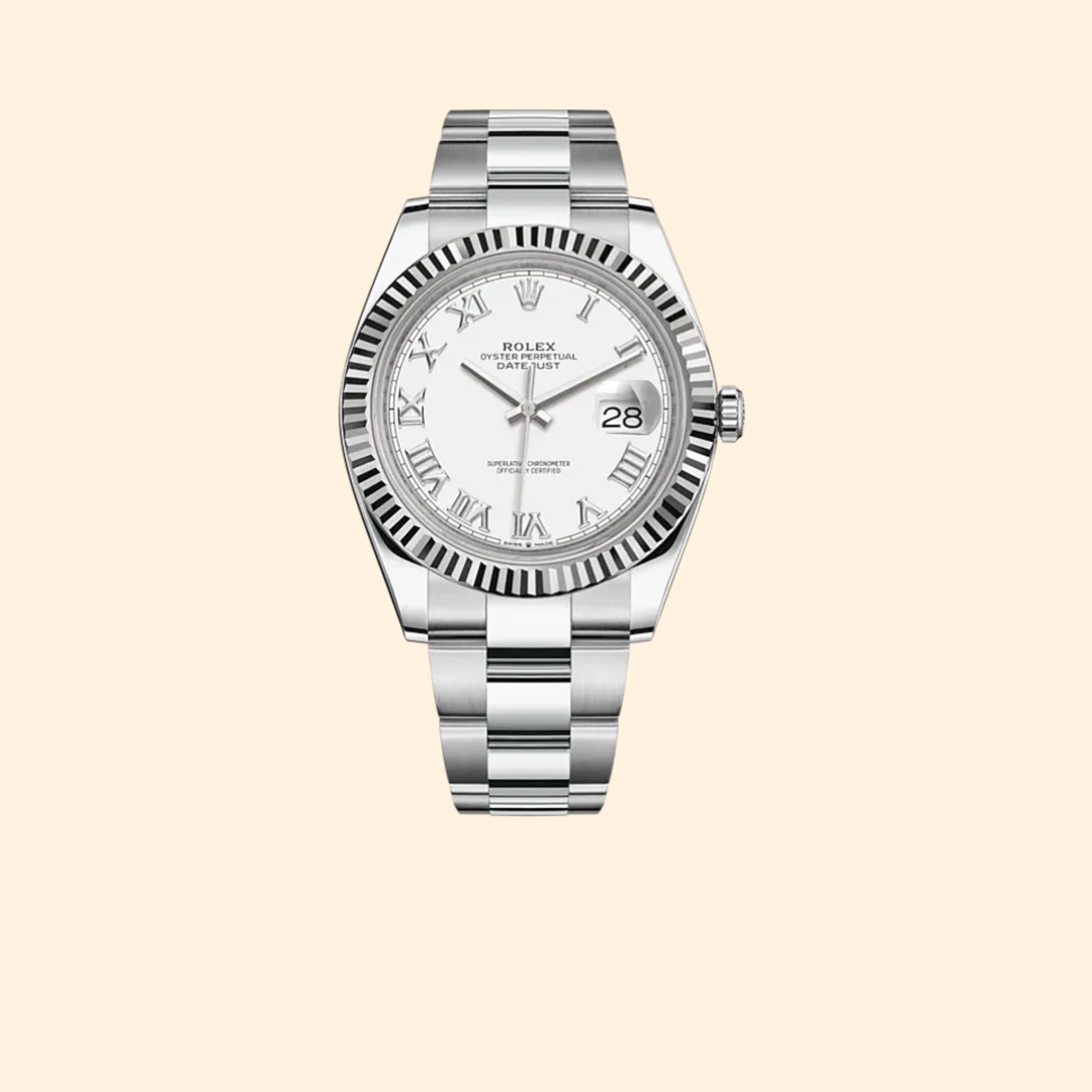 Rolex Datejust Ref. 126334 – 41MM Oystersteel & White Gold, White Roman Dial on Oyster Bracelet